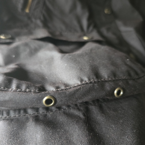 Barbour thigh length chocolate brown wax jacket NWT sz 6 - Picture 3 of 16